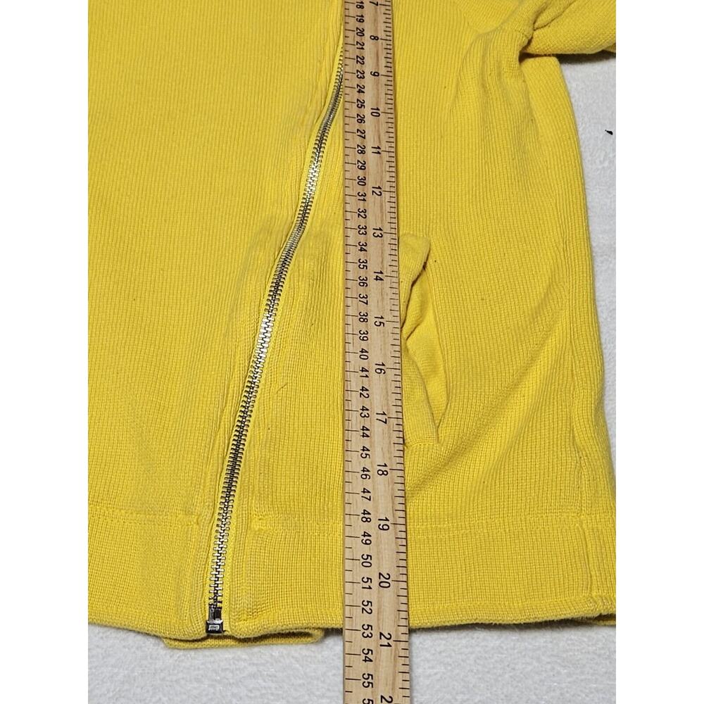 Lauren Ralph Lauren Yellow Knit Motorcycle Jacket, Small Zipper/ Button - Picture 7 of 8